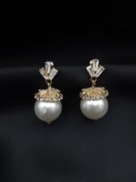 Pearl Round Earrings - Image 2