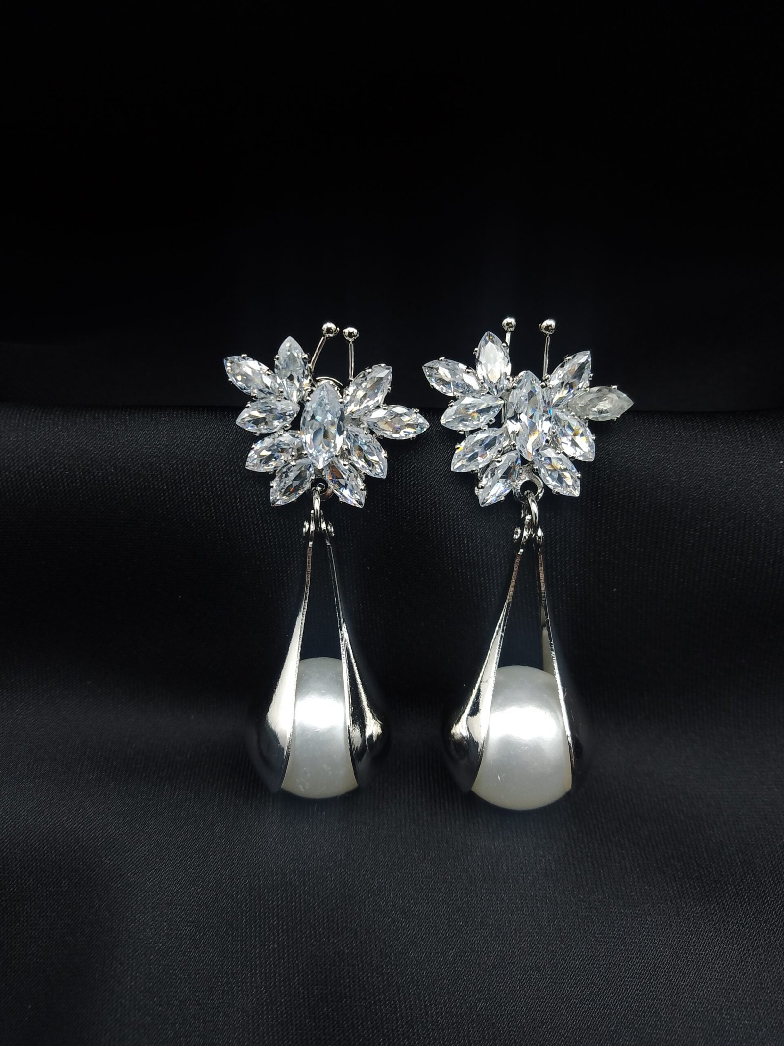 Exif_JPEG_420 Floral Sparkle Earrings - Image 1