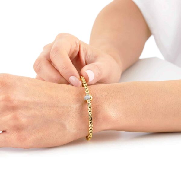 18ct Yellow Gold Eka Tiny Diamond Bracelet - Image 2