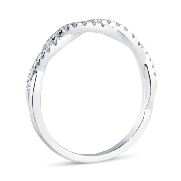 18ct White Gold 0.20ct Diamond Twist Eternity Ring - Image 3