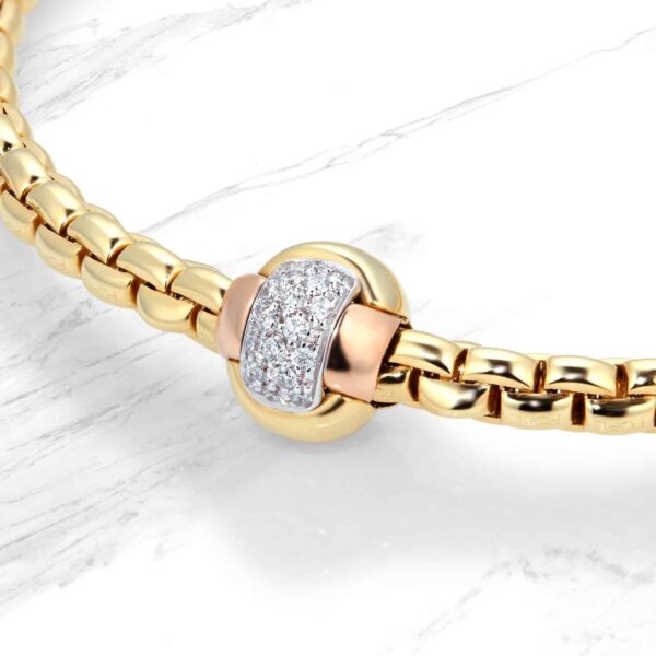 18ct Yellow Gold Eka Tiny Diamond Bracelet - Image 3