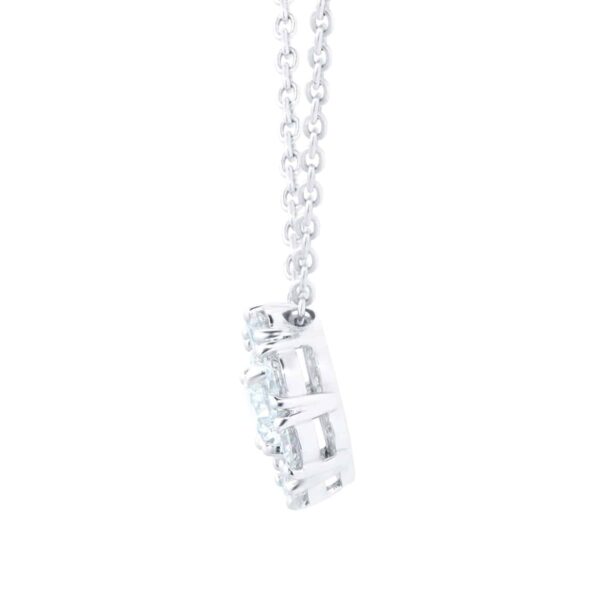 Snowflake Round 0.76cttw Diamond Cluster Necklace - Image 2