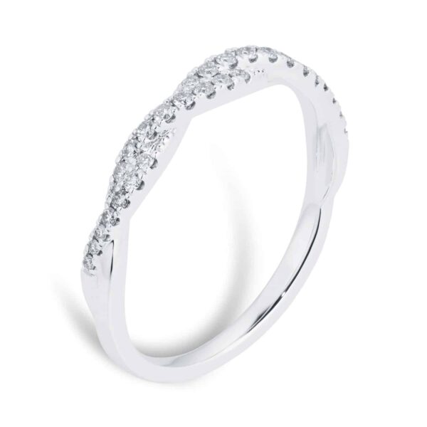 18ct White Gold 0.20ct Diamond Twist Eternity Ring - Image 4