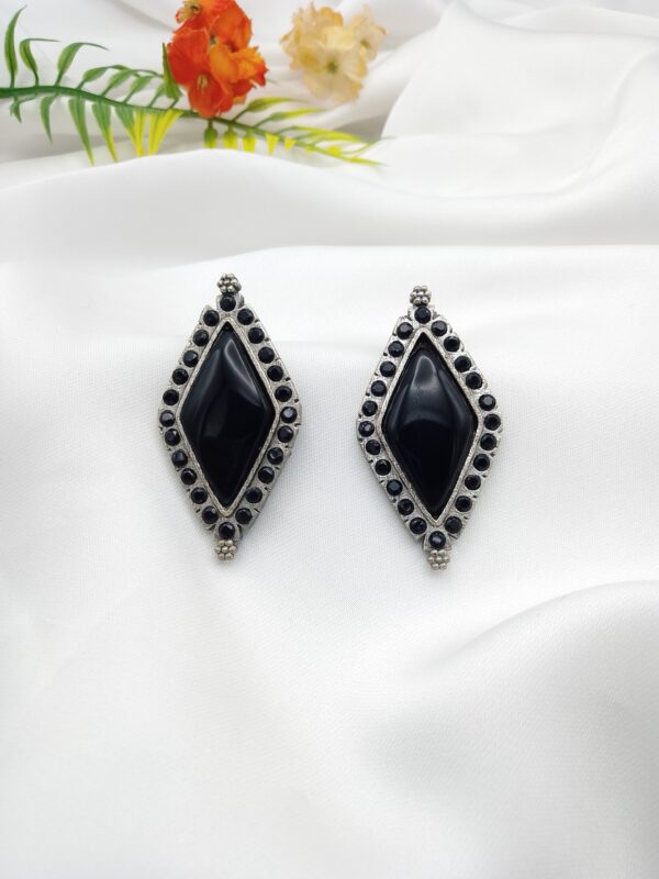 Oxidised Stone Earrings - Image 6