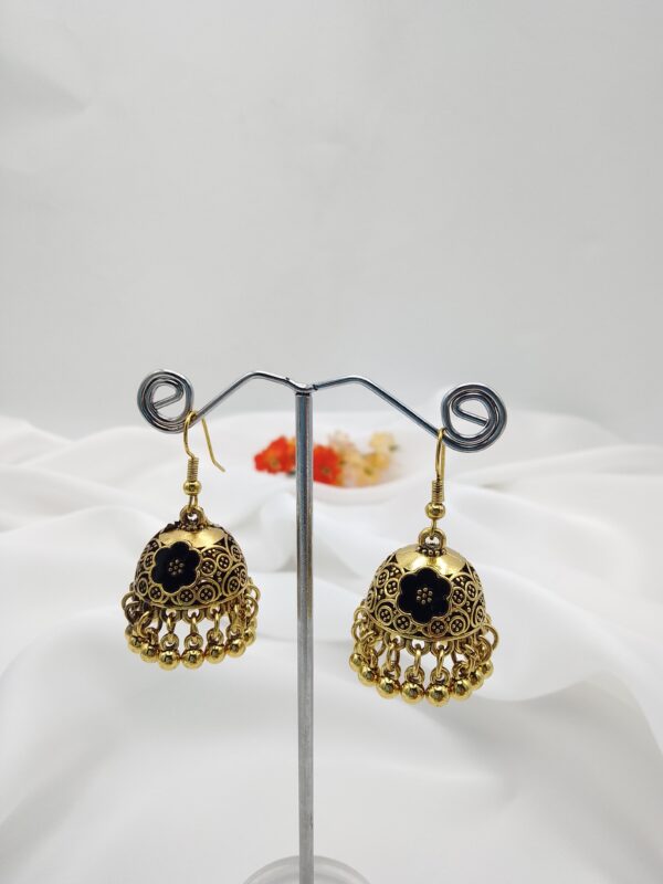 Oxidised Golden Jhumka