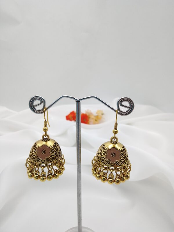 Oxidised Golden Jhumka - Image 7