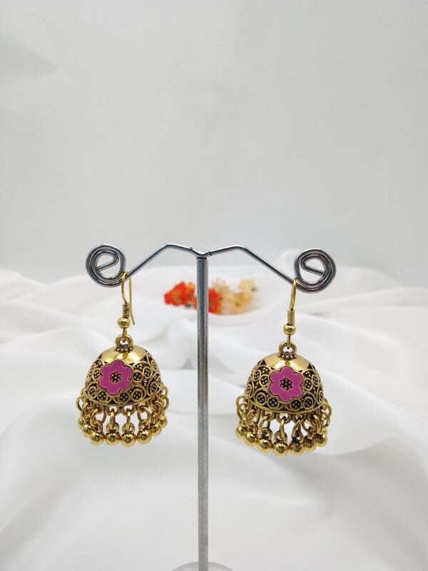 Oxidised Golden Jhumka - Image 4