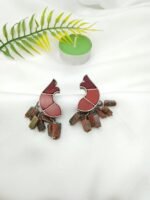 Oxidised Fish Stone Earrings - Image 12