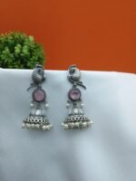 Oxidised Peacock Jhumka - Image 4